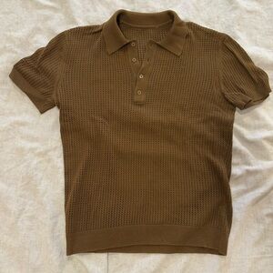 Mr Turk open knit polo shirt